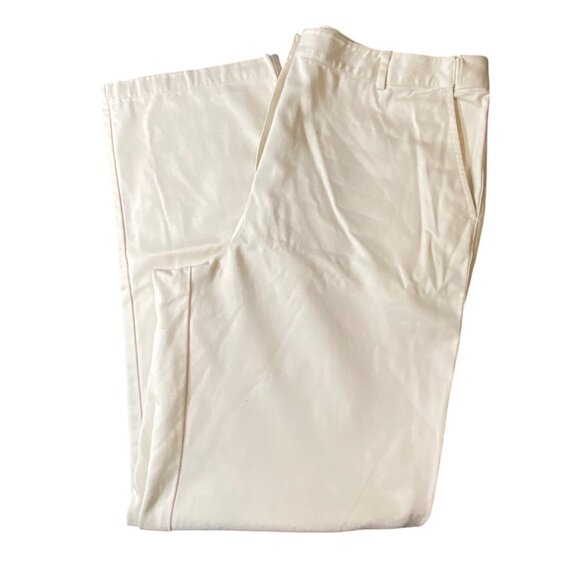 L.L.Bean Classic Fit Cream Cotton Pants Size 16 M/T - Picture 7 of 11